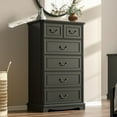 thumbnail image 3 of FANRAL Farmhouse 6 Drawers Tall Dresser for Bedroom,Wood Rustic Chest of Drawers,Storage Dressers Closet Clothes Organizer,Black, 3 of 8