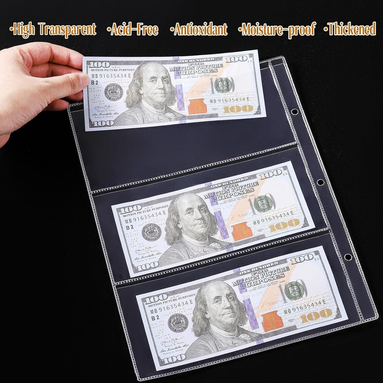 Coin Collection Book,Coin Holder Album for Collector,Fireproof Coin Organizer,Coin Collection Storage Box Case with 360 Pockets Coin Organizer Sleeves & 36 Currency Sleeves for Coin Pennies Money