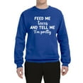 thumbnail image 3 of Wild Bobby, White Feed Me Tacos And Tell Me I'm Pretty Cinco de Drinco Cinco De Mayo Unisex Crewneck Sweatshirt, Royal, Large, 3 of 5