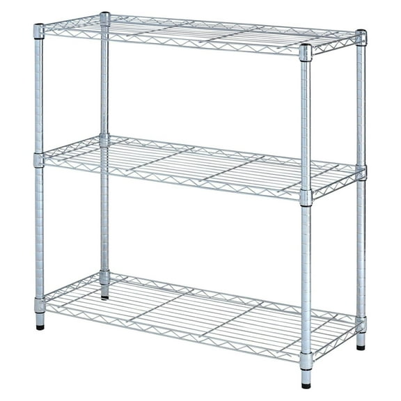 ALE Residential Wire Shelving, Three-Shelf, 36w x 14d x 36h, Silver 36" x 14" x 36"
