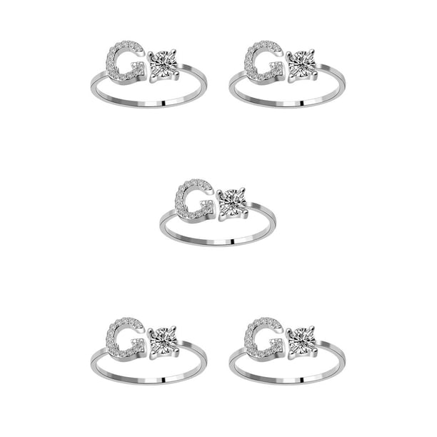 Guardurnaity Anillo abierto con letras mayúsculas, anillos elegantes reutilizables para interiores y exteriores, fiesta en casa, joyería de oficina, regalo Type2 NO2 Guardurnaity CBP104049