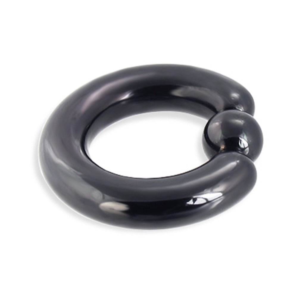 4 Ga MsPiercing Titanium Anodized Black Captive Bead Ring
