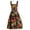 Black Floral, variant on Vintage Style Women Dresses Cotton Linen Blend Square Neck
