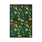 Multi-Sport 5'4" x 7'8" Area Rug In Color Green