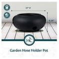 thumbnail image 4 of 21 Inch Garden Hose Pot - Durable Lightweight Plastic Decorative Hose Pot for Yard, 100-Foot Capacity Hose Storage, Black, 4 of 7