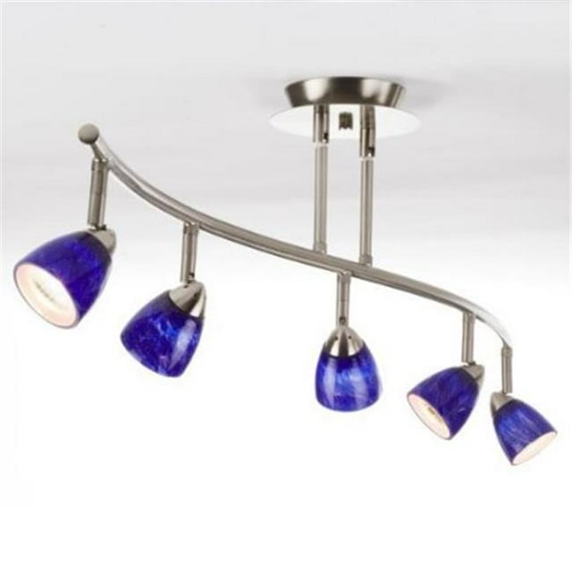 Cal Lighting SL-954-5-BK-GNF Track Lighting, Green Fire Glass & Black