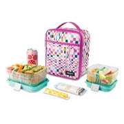 PackIt Freezable, Reusable Upright Lunch Box, Cute Check