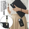 thumbnail image 6 of Compatible with iPhone 15 6.1 inch Wallet Case Tempered Glass Screen Protector and Wrist Strap Ring RFID Blocking Card Holder Cell Phone Cover for iPhone15 5G i i-Phone i15 15Case Women Black, 6 of 12