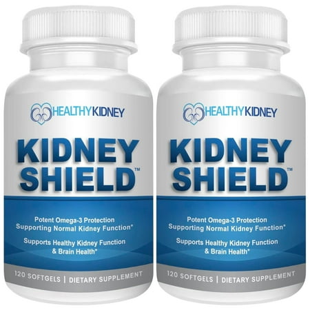 Kidney Restore Kidney Shield Omega-3 Kidney Detox Supplement, 240 Softgels (2 Pack)