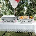 thumbnail image 5 of Jacgood Chafing Dish Buffet Chafer Set 4 Packs 8 Qt. Foldable Rectangular Stainless Steel Chafer Set with 1/3 Size Food Pans, 5 of 7