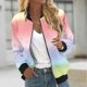 thumbnail image 1 of Ichuanyi liquidación de temperamento casual de temperamento femenino collar con chaqueta de bolsillo con cremallera estampada en manga larga abrigo casual ICHUANYI WER2023082207162, 1 of 5