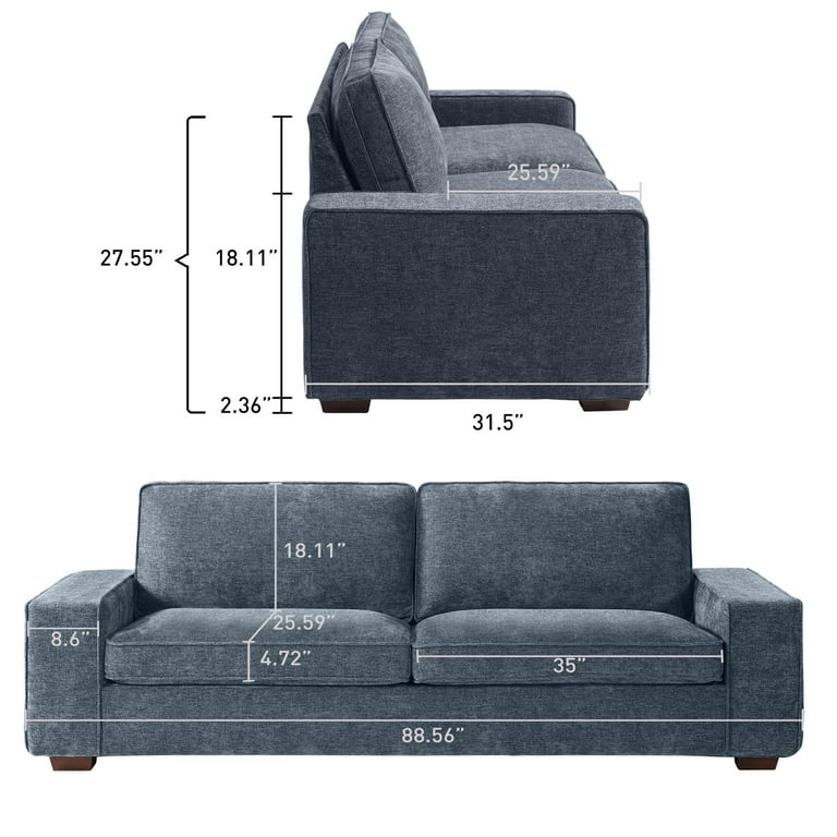INGALIK Modern Loveseat Sofa, Upholstered Fabric, 88 inch
