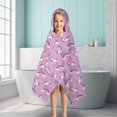 thumbnail image 6 of Pink Unicorn Rainbow Cloud Pattern Hooded Bath Towel，50"x30" for Ages 3 To 12 Kids, Quick Dry Lightweight Soft Microfiber Hood Beach Towel Cover Up for Kids, 6 of 7