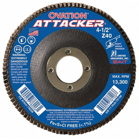 

United Abrasives-Sait Arbor Mount Flap Disc 4-1/2in 120 Fine 76211
