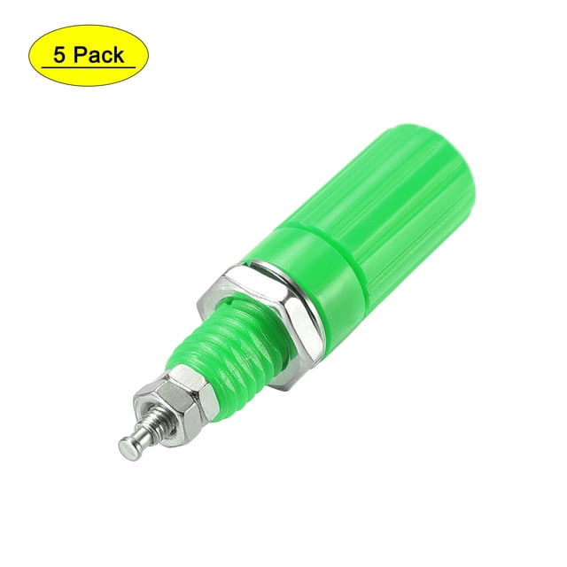 Conector de terminal de audio Uxcell, poste de conexión banana de 4mm, verde, paquete de 5