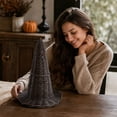 thumbnail image 7 of sruoe Halloween Woven Witch Hat Figurine, Rustic Wicker Style Tabletop Ornament, Gothic Fall Accent Decor, Halloween Home Decoration, Halloween Party Decor for Mantel，Coffee Table，Entryway, 7 of 7