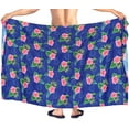 thumbnail image 5 of LA LEELA Men's Bath Trunk Swimwear Sarong Pareo Beach Wrap One Size Sapphire, Hibiscus Summer Vacation Aloha, 5 of 5