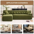 thumbnail image 4 of Modern Chesterfield Convertible Chaise Sectional Sofa 104.7"/Green, 4 of 26