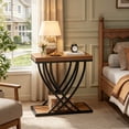 thumbnail image 2 of Fnova 2-Tier End Table, Narrow Wood Side Table, Industrial Accent Table Nightstand with Metal Frame, Easy Assembly, for Living Room, Bedroom, Entryway, Small Space, 2 of 7