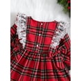 thumbnail image 5 of Bslissey Kids Baby Girls Christmas A-line Dress Toddler Long Sleeve Lace Ruffle Trim Plaid Princess Dress Little Girls Sweet Casual Clothes 6M-5T, 5 of 9