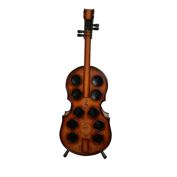 Wine Bodies Wooden Violin Wine Rack Bottle Holder, 10 Bottle