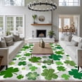 thumbnail image 3 of Large Area Rugs for Living Room Bedroom, St Patricks Day 5'x8' Rug Washable Carpet Runner Indoor Outdoor, Shamrock Grey Green Spring Modern Leaf Non Slip Floor Mats Rug for Kitchen, Bathroom, 3 of 8