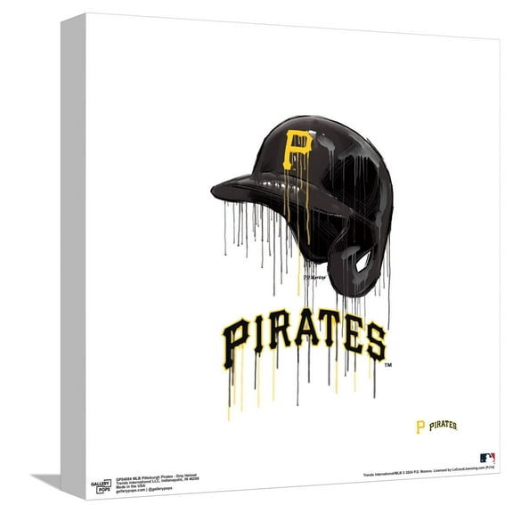 Gallery Pops MLB Pittsburgh Pirates - Drip Helmet Canvas Wall Art, Unframed Version, 12" x 12"