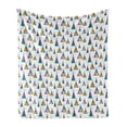 thumbnail image 1 of Christmas Soft Flannel Fleece Throw Blanket, Trees in Watercolor Style with Stars Drawn by Hand, Cozy Plush for Indoor and Outdoor Use, 50" x 60", Charcoal Grey Multicolor, by Ambesonne, 1 of 5
