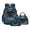 Blue and Black - Cat Heart, variant on Backpack for Girls, Highland Cattle Butterfly Printed Lightweight Bookbag with Lunch Box Set, Large 17 Inch Kids School Bag 3pcs Set with Pencil Case, Kids Teens Back to School Gifts