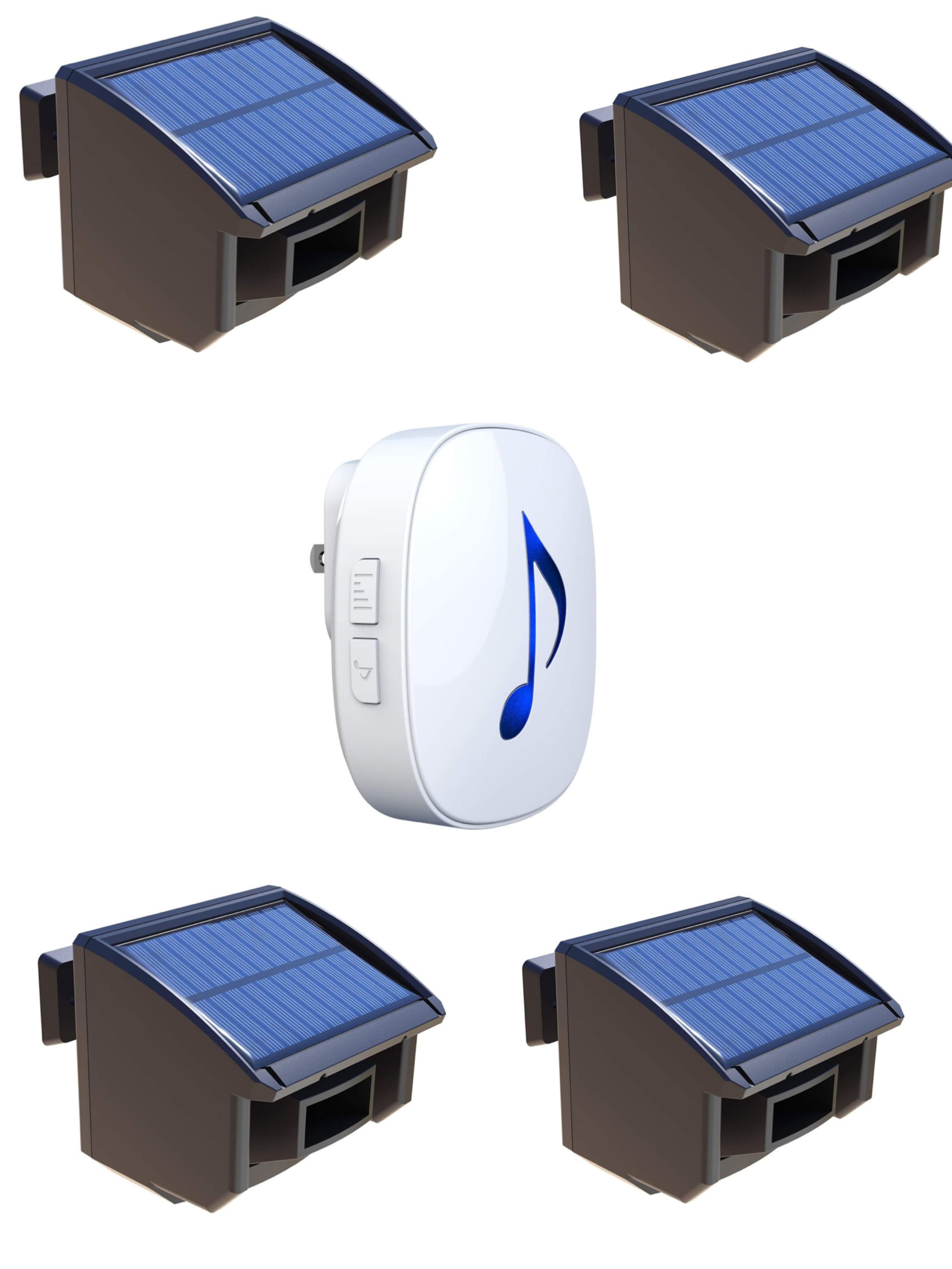 Htzsafe Solar Wireless Driveway Alarm System-1/4 Mile Long Transmission  Range-Solar Powered No Need Replace Batteries-Outdoor Weatherproof Motion  Sensor DIY Security Alert-1 Receiver and Sensors KIT