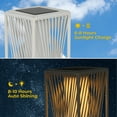 thumbnail image 2 of GRANDPATIO Outdoor Lights Solar Floor Lamp Resin Wicker Weave Waterproof Outside Deck Light for Porch, Yard, Garden, Lawn Decor，White, 2 of 8