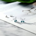 thumbnail image 4 of Gem Stone King 925 Silver Marquise White Moissanite and London Blue Topaz Butterfly Earrings for Women (1.44 Cttw, Gemstone Birthstone, Center Stone: 6X3MM, Small Stones: 3MM), 4 of 4