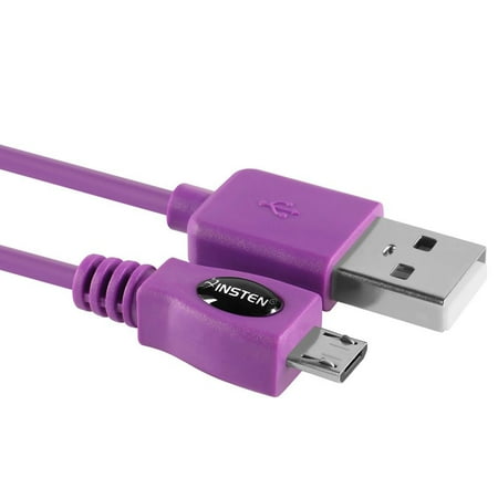 Insten Purple 6FT Micro USB 2.0 Data Sync Charger Cable For Samsung Galaxy S7 S5 S4 S6 Edge Plus Note 5 4 J7 J3 J1 On5 / Motorola E4 Moto G5 G4 E G X/ LG K7 K10 X Style G Stylo 3 2 / PS4 Charging Cord