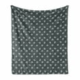 thumbnail image 1 of Floral Soft Flannel Fleece Throw Blanket, Illustration of Rowanberry Branch Silhouette Snow Holiday Repetitive, Cozy Plush for Indoor and Outdoor Use, 50" x 70", Dark Grey and Seafoam, by Ambesonne, 1 of 5