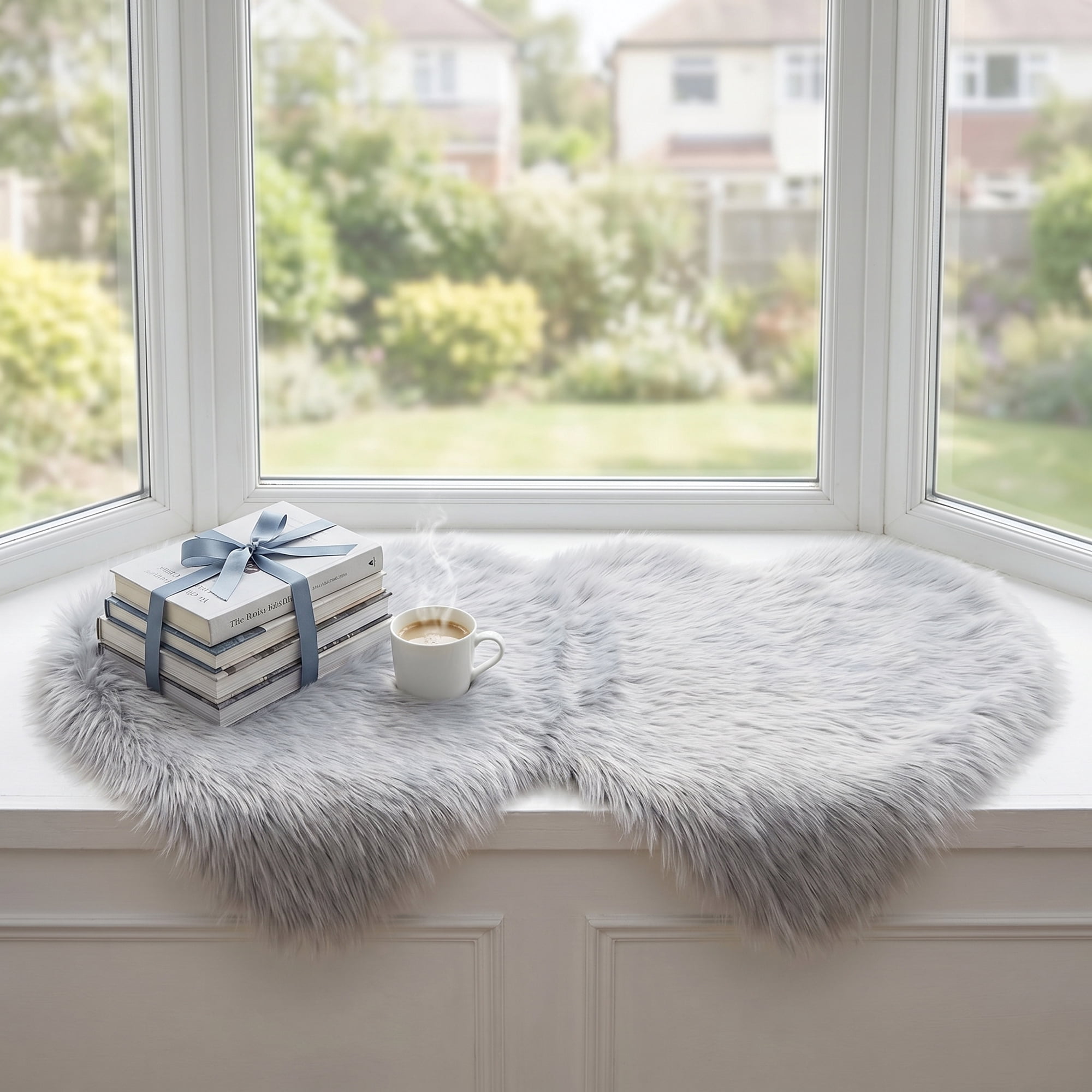 Unique Bargains Soft Fluffy Non Slip Narrow Fuzzy Shaggy Area Rug 28" x 14" Light Gray