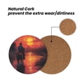 thumbnail image 4 of Xecao Sunset River Western Cowboy for MDF Cork Coaster 4 Pcs,Drink Coasters,Suit for House Warming Gifts New Home ,Coffee Table Decor-Round Shape, 4 of 7