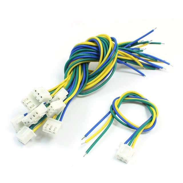 Unique Bargains 10Pcs Connector 24AWG Wire 3 Pins 20cm Long 2.54mm Pitch for RC Radio Control Plane BEC LIPO Battery Model