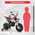 thumbnail image 4 of OLAKIDS Kids Motorcycle 12V, Licensed Aprilia RX125 Electric Ride-on Motorbike for Toddlers with Training Wheels, Spring Suspension, Headlight, Music, Children Ages 3-8 (Red), 4 of 10