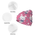 thumbnail image 3 of Pofeuu Rabbit Holding Flowers Print Beanie Hat for Men Women Knit Winter Hat Warm Cuffed Skull Beanie Slouchy Soft Unisex, 3 of 6