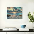 thumbnail image 5 of Chilfamy Sunset Ocean Beach Canvas Wall Art Decor Ready To Hang Room Home Art Decor 20x16in, 5 of 6