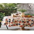 thumbnail image 2 of Newbridge Burlap Patriotic Stars 60 x 84 inch Oval Vinyl Flannel Backed Tablecloth, 2 of 5