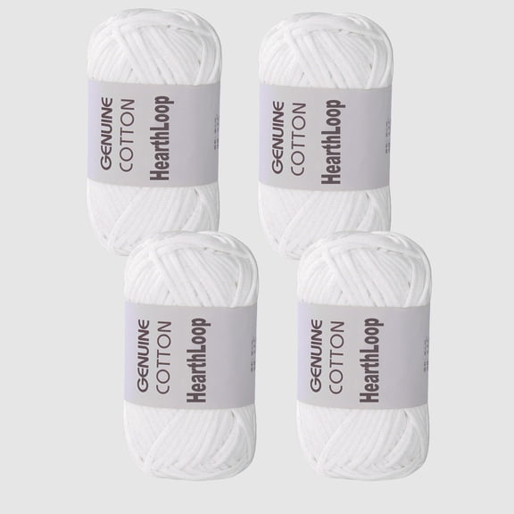 Crochet Yarn Set, 4 Skeins Cotton-Nylon Blend Yarn – No Tangling, Easy-to-See Stitches for Crocheting