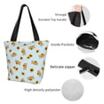 thumbnail image 3 of Tote Bag for Women, bear sunflower checkered blue Large Capacity Handbags Womens Laptop Work Beach Tote Bags, Reusable Grocery Shoulder Bags Gifts for Women Work Gym Shopping Travel, 3 of 6