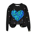 thumbnail image 4 of Valentines Day Womens Cute Heart Sweatshirts Oversized Hooded Sweater Crewneck Pullover Top Clothes, 4 of 4