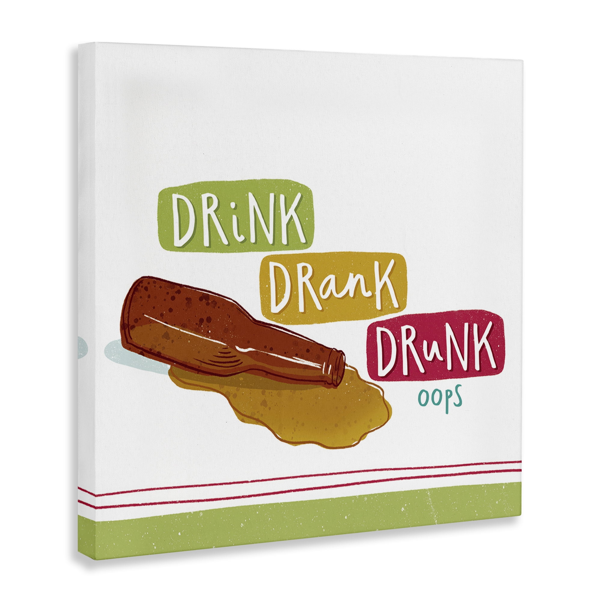 Stupell Industries Drink Drank Drunk Food & Beverage Painting Wrapped Canvas Art Print Wall Art, 24 x 24