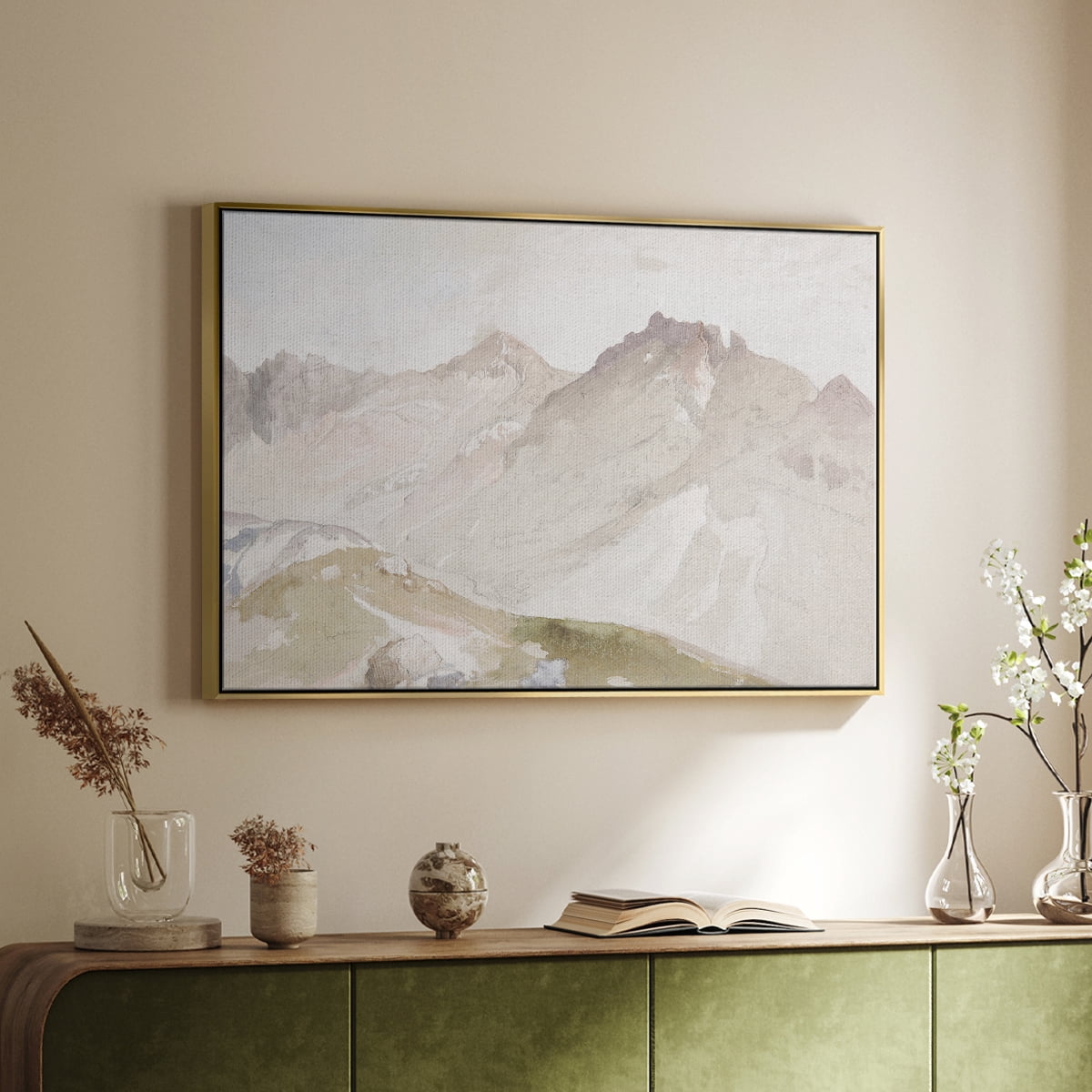 Vintage Landscape-CCCVII By Wexford Home Framed in Gold Wood Gallery Wrapped Canvas 17 in. x 25 in.