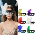 thumbnail image 4 of Gold Mask For Womens Carnival Lace Detachable Gradient Masquerade For Role Play Parties And Festivals Feather Decoration Elegant Free Size, 4 of 4