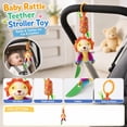 thumbnail image 3 of Kiddiway Baby Teether Wind Chime Car Hanging Toy - Cute Plushies & Plush Figurine, Baby Car Toys & Stroller Toys, Teething Rattle, BPA-Free, Sensory Soothing, Stroller Hanging,e, 3 of 6