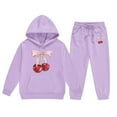thumbnail image 3 of Hiijoy Big Girls Hoodie Outfits Cherry Printed Hooded Sweatshirt Sweatpants Sweatsuit, 3 of 3