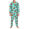 thumbnail image 3 of Fotbe Octopuses Pattern Long Sleeve Pajama Set for Men,Sleepwear Set,2-piece Loungewear Set,Soft PJs Comfy Nightwear with Pockets-Medium, 3 of 7